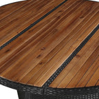 Juegos de muebles 9 pcs Negro y crema ratán sintético