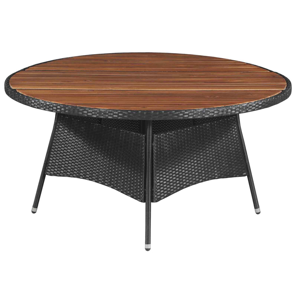 Juegos de muebles 9 pcs Negro y crema ratán sintético