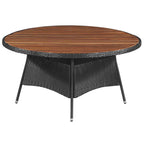 Juegos de muebles 9 pcs Negro y crema ratán sintético