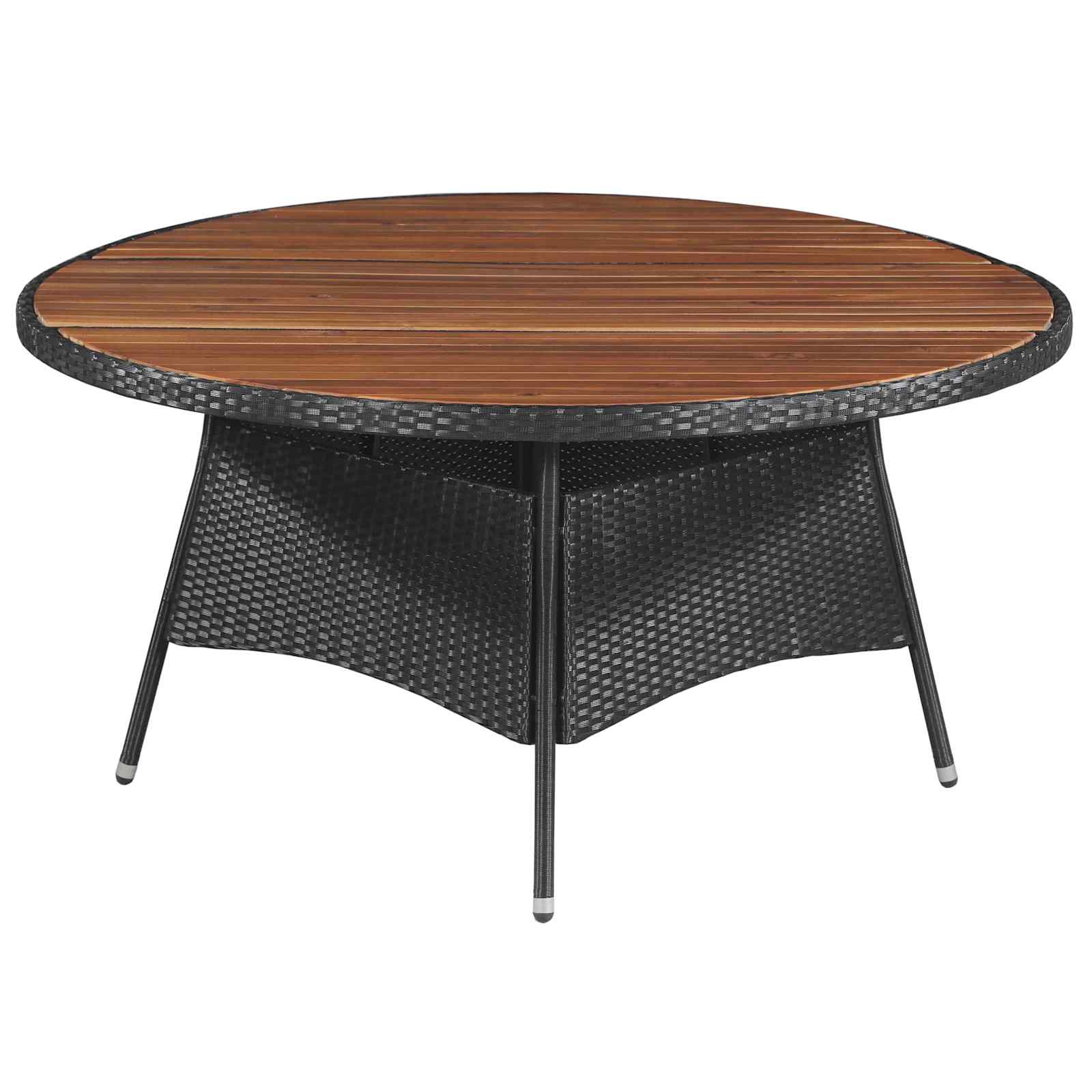 Juegos de muebles 9 pcs Negro y crema ratán sintético