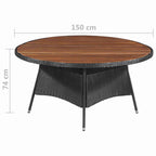 Juegos de muebles 9 pcs Negro y crema ratán sintético