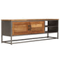 TV cabinet recycled teak wood and steel 120x30x40 cm