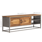 Mueble para TV madera de teca reciclada y acero 120x30x40 cm
