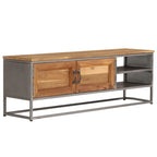 Mueble para TV madera de teca reciclada y acero 120x30x40 cm