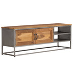 Mueble para TV madera de teca reciclada y acero 120x30x40 cm