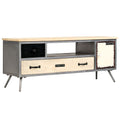 Mueble para TV de madera de mango maciza y acero 120x30x45 cm