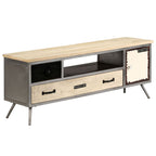 Mueble para TV de madera de mango maciza y acero 120x30x45 cm