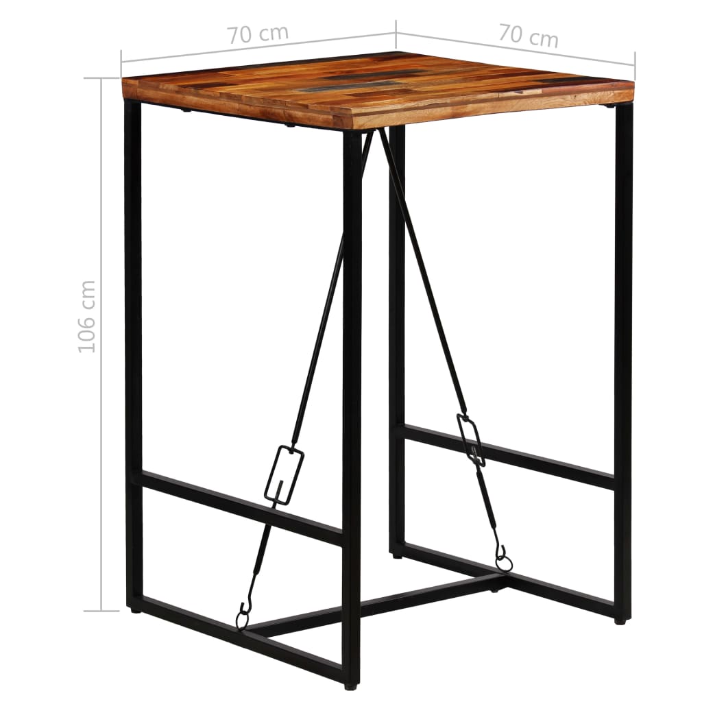Set muebles bar 3 pzas madera reciclada cuero cabra auténtico
