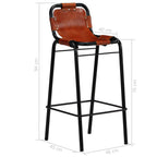 Set muebles bar 3 pzas madera reciclada cuero cabra auténtico