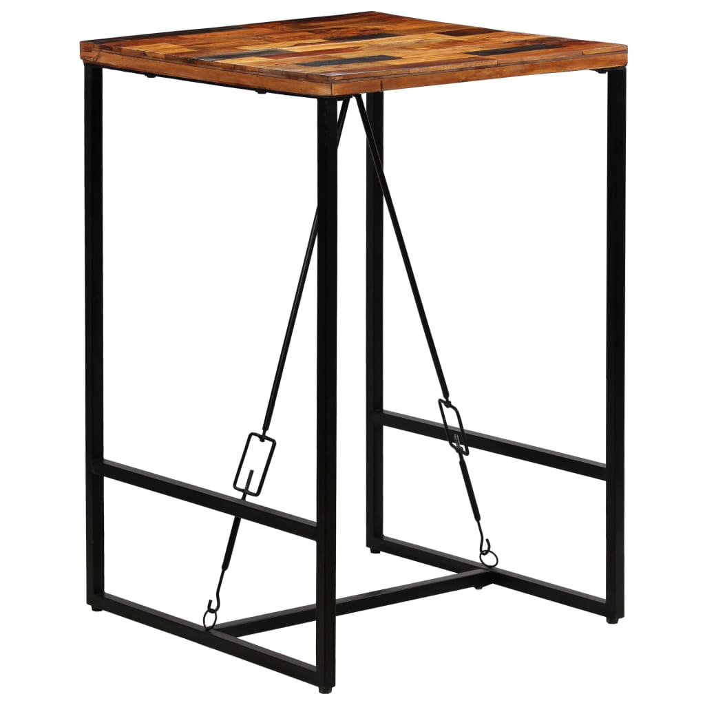 Mesa de bar de madeira maciça reciclada 120x60x106 cm