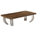 Mesa de centro de opio madera reciclada y acero 110x60x35 cm