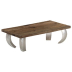 Mesa de centro de opio madera reciclada y acero 110x60x35 cm