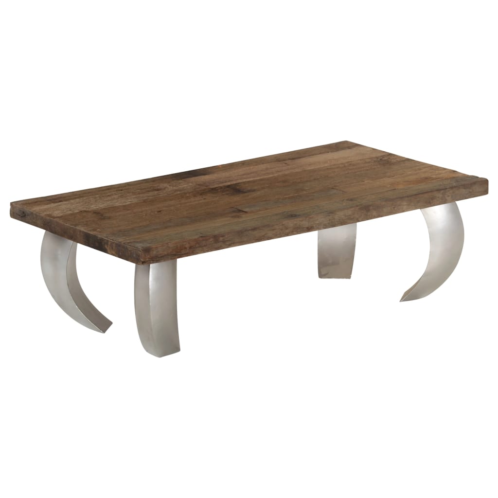 Mesa de centro de opio madera reciclada y acero 110x60x35 cm