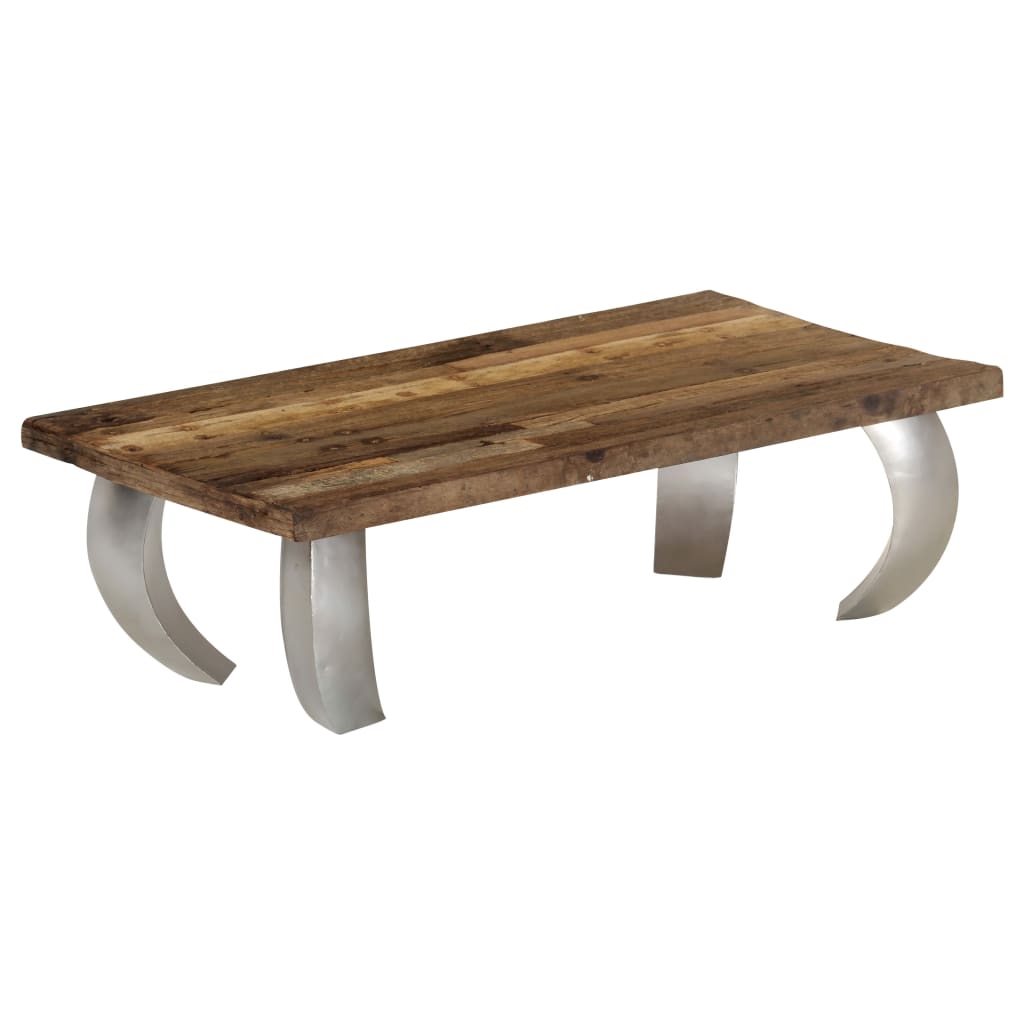Mesa de centro de opio madera reciclada y acero 110x60x35 cm