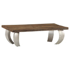 Mesa de centro de opio madera reciclada y acero 110x60x35 cm
