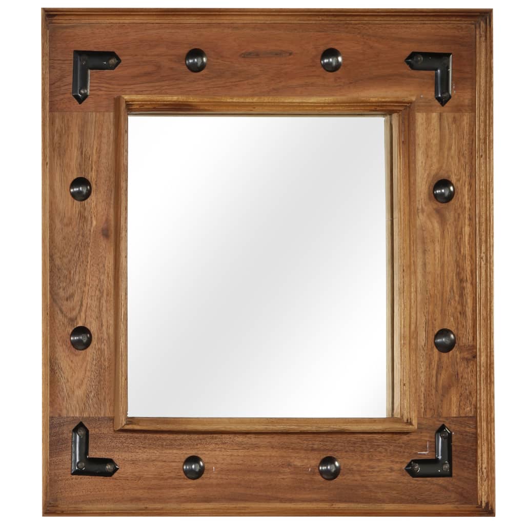 Espejo de madera maciza de acacia 50x50 cm