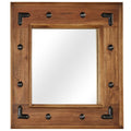 Espejo de madera maciza de acacia 50x50 cm