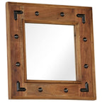 Espejo de madera maciza de acacia 50x50 cm
