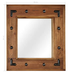 Espejo de madera maciza de acacia 50x50 cm