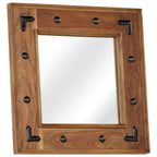 Espejo de madera maciza de acacia 50x50 cm