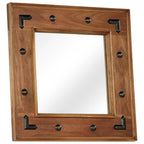 Espejo de madera maciza de acacia 50x50 cm