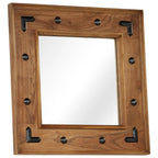 Espejo de madera maciza de acacia 50x50 cm