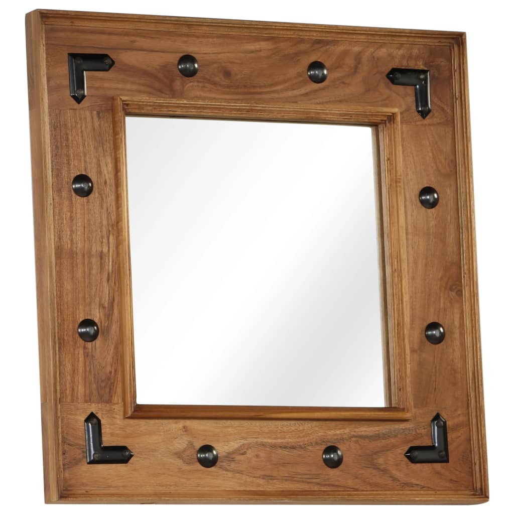 Espejo de madera maciza de acacia 50x50 cm