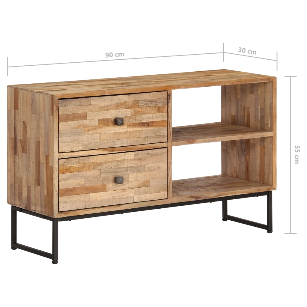 Mueble para TV de madera de teca reciclada 90x30x55 cm