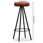 Mesa y 2 taburetes bar madera maciza reciclada cuero real lona