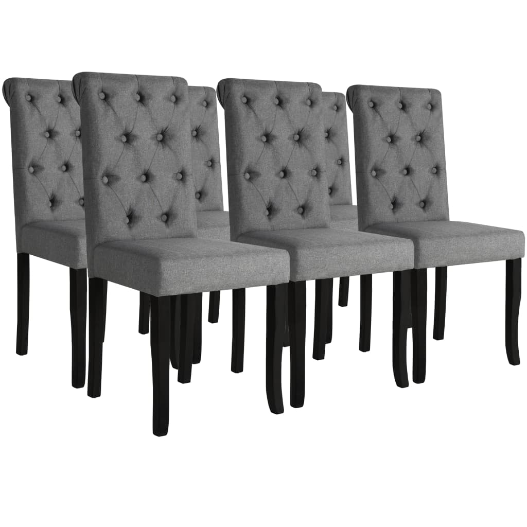 Sillas de comedor 2 unidades tela gris oscuro