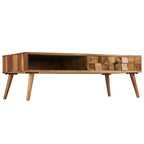 Mesa de centro madera maciza acacia acabado miel 110x50x37 cm