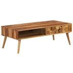 Mesa de centro madera maciza acacia acabado miel 110x50x37 cm