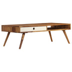 Mesa de centro de madera maciza de acacia 110x50x35 cm
