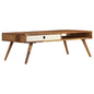 Mesa de centro de madera maciza de acacia 110x50x35 cm
