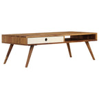 Mesa de centro de madera maciza de acacia 110x50x35 cm