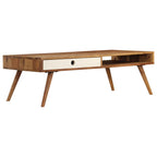 Mesa de centro de madera maciza de acacia 110x50x35 cm