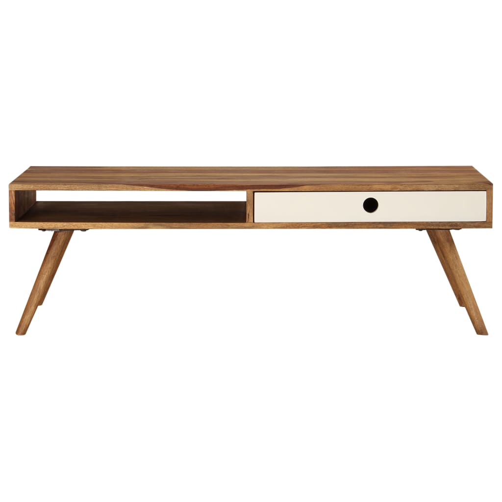 Mesa de centro de madera maciza de acacia 110x50x35 cm