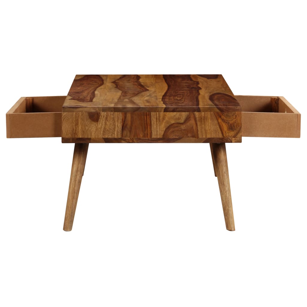 Mesa de centro de madera maciza de acacia 110x50x35 cm