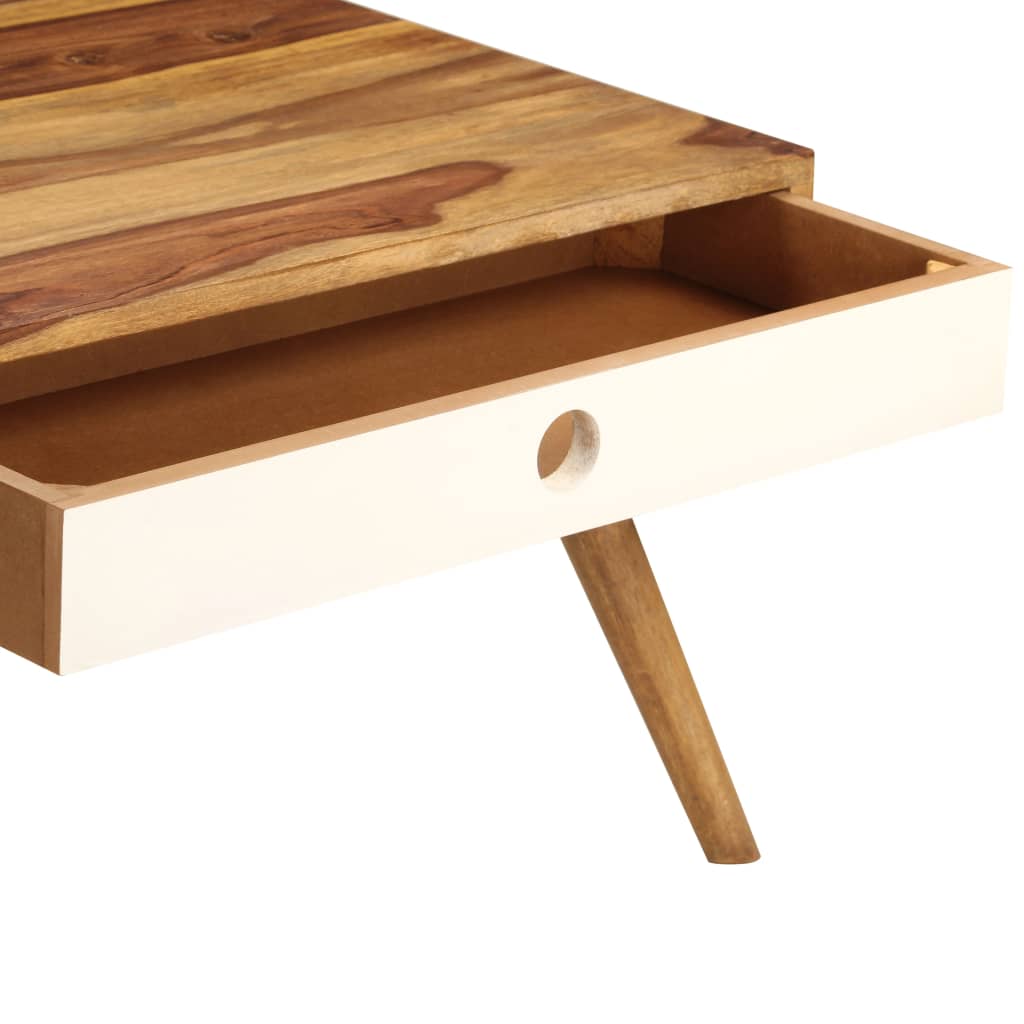 Mesa de centro de madera maciza de acacia 110x50x35 cm
