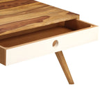 Mesa de centro de madera maciza de acacia 110x50x35 cm