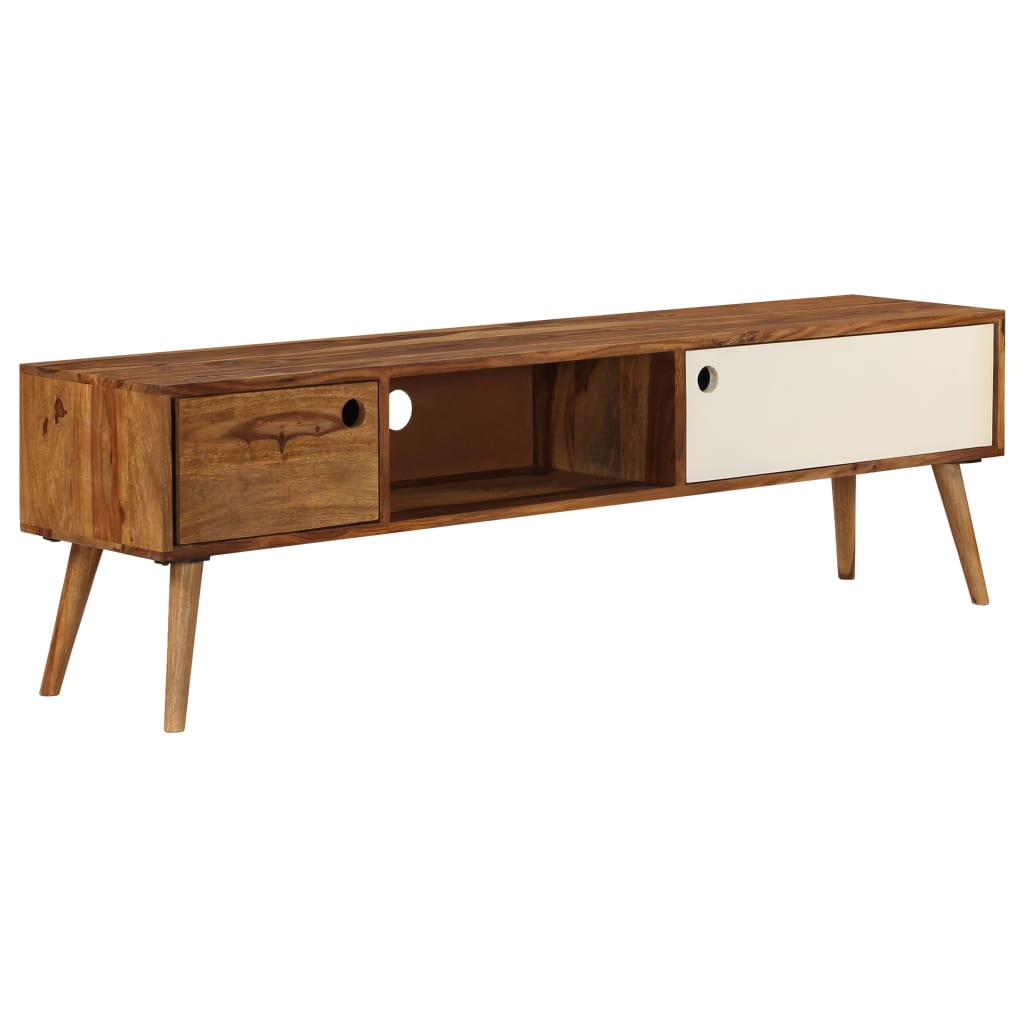 Mueble para TV madera maciza de acacia 140x30x40 cm