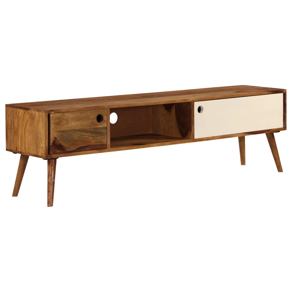 Mueble para TV madera maciza de acacia 140x30x40 cm
