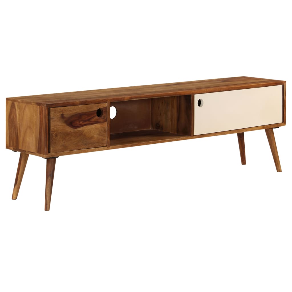 Mueble para TV madera maciza de acacia 140x30x40 cm