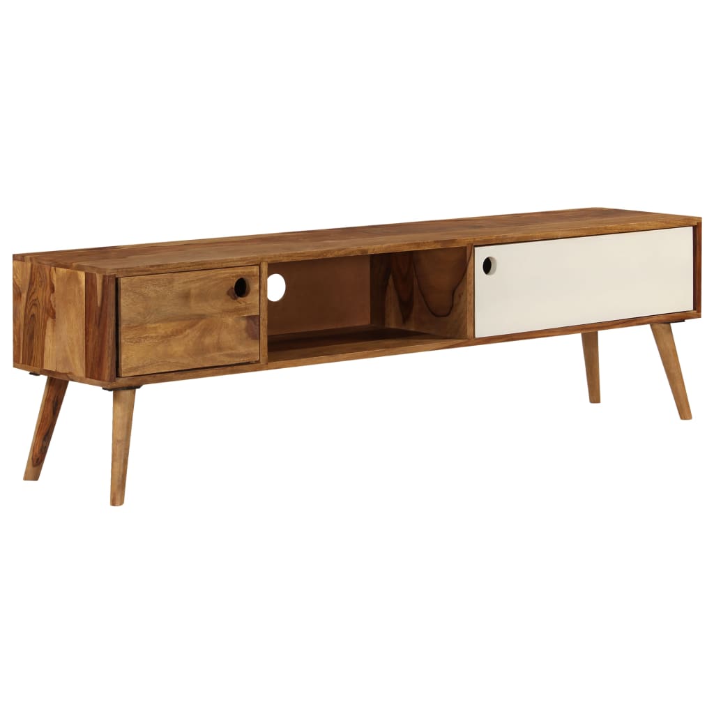 Mueble para TV madera maciza de acacia 140x30x40 cm