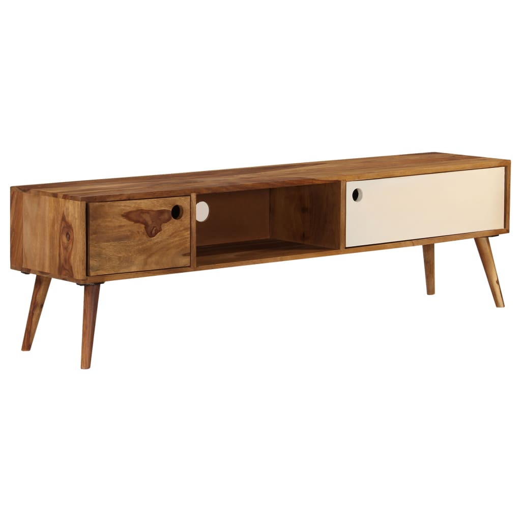 Mueble para TV madera maciza de acacia 140x30x40 cm