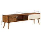 Mueble para TV madera maciza de acacia 140x30x40 cm