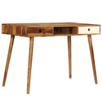 Escritorio de madera maciza de acacia 110x55x76 cm