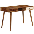 Escritorio de madera maciza de acacia 110x55x76 cm