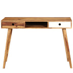 Escritorio de madera maciza de acacia 110x55x76 cm