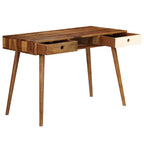 Escritorio de madera maciza de acacia 110x55x76 cm